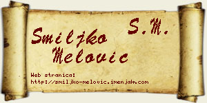 Smiljko Melović vizit kartica